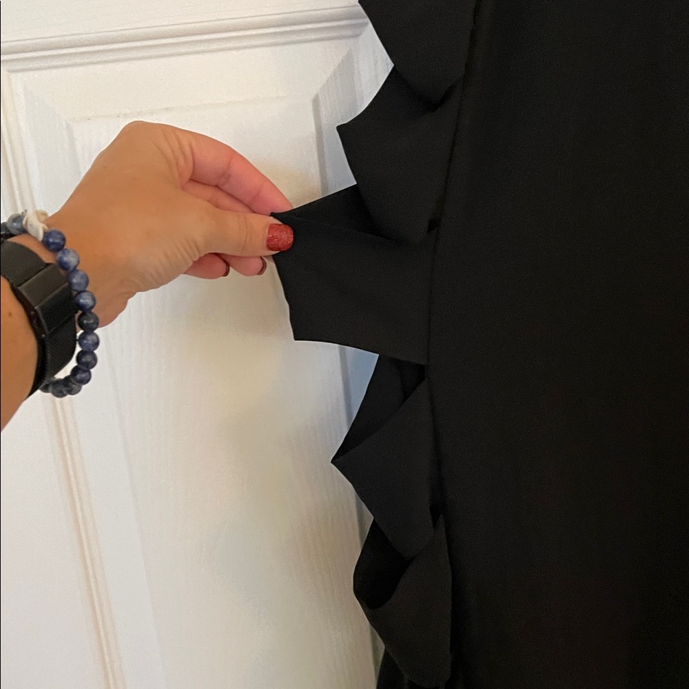 BCBGMaxAzria Black Ruffle-Side Mini Dress - Picture 5 of 7